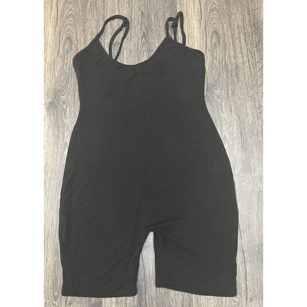 Naked Wardrobe Womens Romper Black Spaghetti Straps Sz L Cute Light Girly Casual
